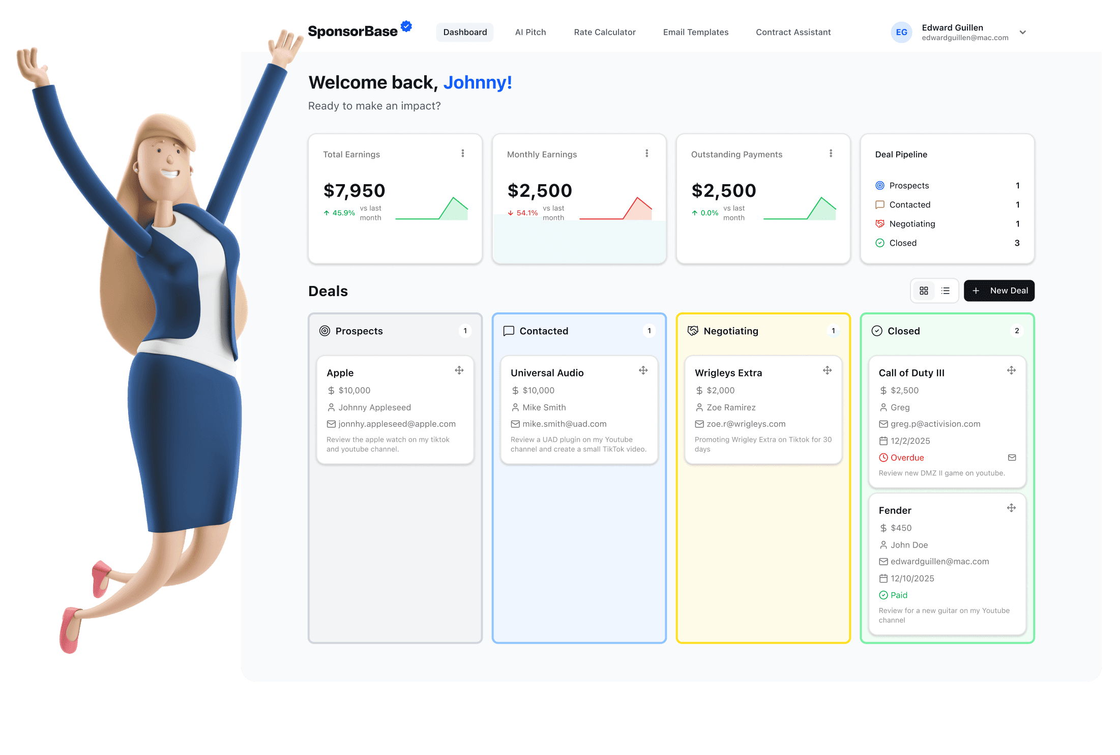 SponsorBase Dashboard Preview